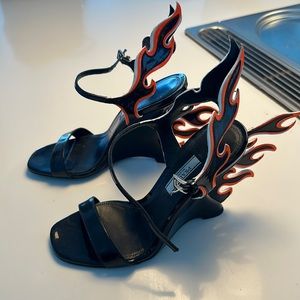 Prada Flame Patent leather sandals